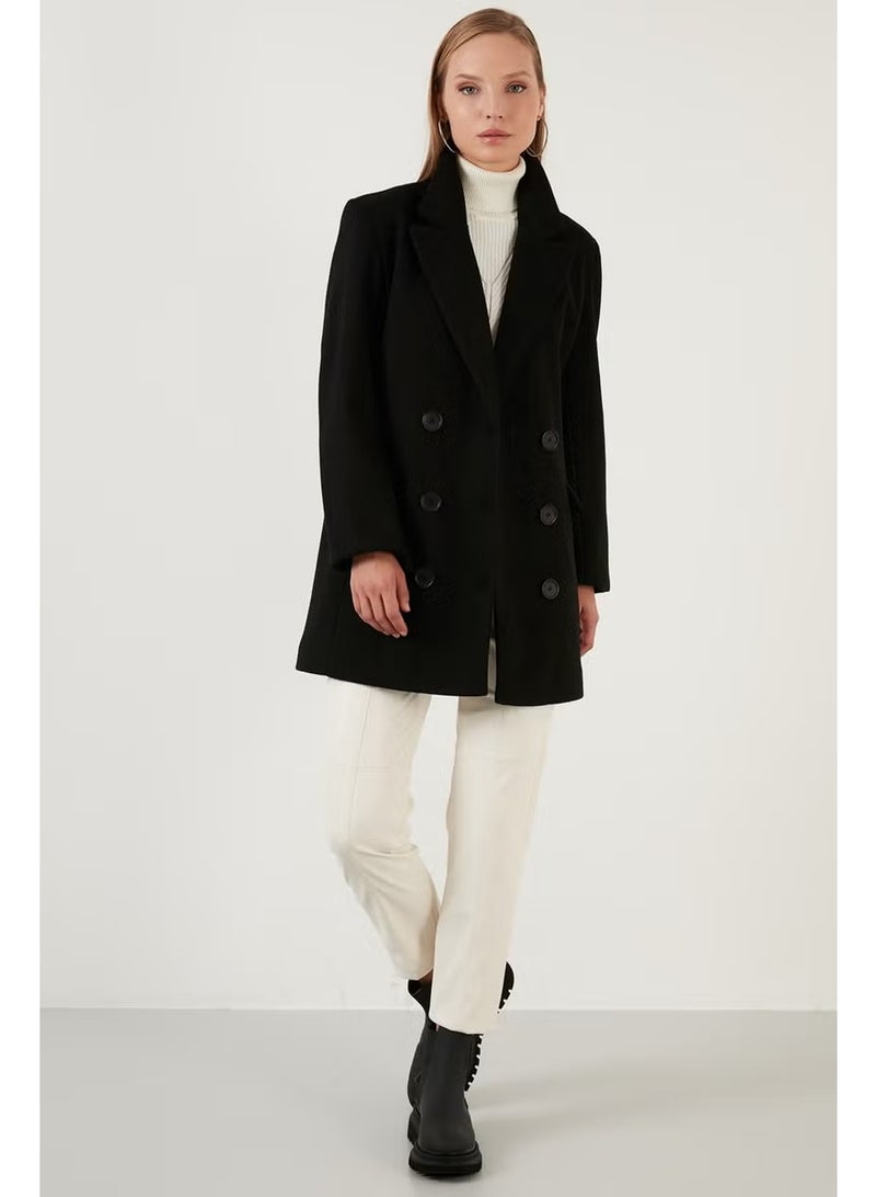 Lela Oversize Double Buttoned Long Coat with Pockets Women's Coat 6230058 - Image 2